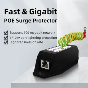 Wall Mounted Indoor Gigabit Ethernet Surge Protector IEEE 802.3at 10KV 1 Channel PoE Surge Protection for PoE IP Devices