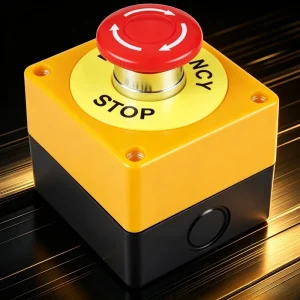 Waterproof 10A Max. Current Emergency Stop Switch Control Box Red Sign Mushroom Push Button Latching Turn Release 1NO+1NC