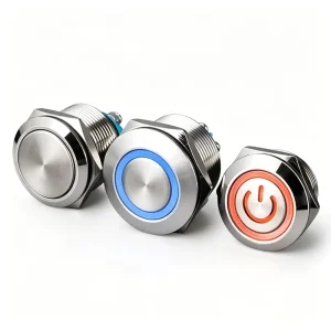 Waterproof 12/16/19/22mm Round Metal Push Button Switch with Indicator Light Self-resetting Locking