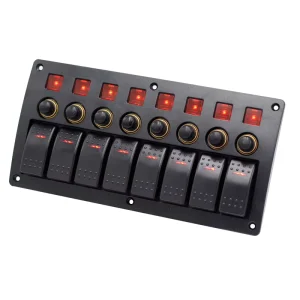 Waterproof 12V 24V Rocker Switch Panel 6 and 8 Gang Mount Electrical Control Switch for Car Boat Marine Push Button Toggle