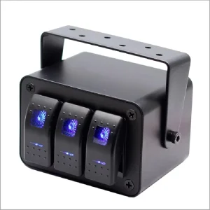 Waterproof 3 Position Rocker Switch Control Assembly 10 Gang 12V APP Control LED Light Metal Box for Marine Road Vehicle
