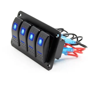 Waterproof 4 Gang 5 Pin On Off Toggle Switches 12V 24V for RV BUS Truck Car Boat