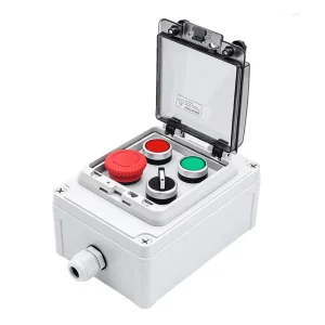 Waterproof 4 Holes Pushbutton Control Box Transparent Cover Emergency Stop Start Stop Selector Switch Push Button Station