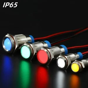 Waterproof 6 8 10 12mm Led Metal Indicator Signal Lamp Convex Pilot Light 6V 12V 24V IP65 16mm Mounting Hole Equipment Panel