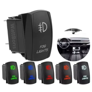 Waterproof Fog Light Rocker Switch 5 Pin Laser 20A 12V 10A 24V ON OFF Rocker Toggle Switch with Wire for Car Truck RV UTV