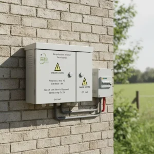 Waterproof IP54 400V 63A AC Distribution Box Galvanized Steel Solar Power Control Cabinet for Outdoor PV Systems