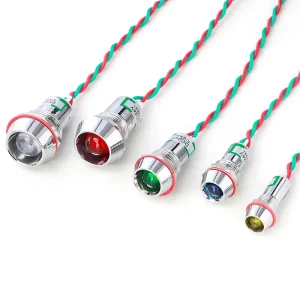 Waterproof IP65 Copper LED Indicator Light 12V 220V Industrial Use Equipment Indicator Lights in Red Yellow Blue White Green