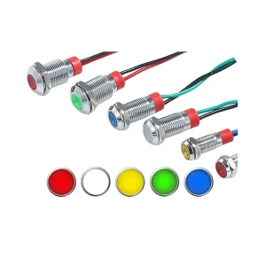 Waterproof LED Power Signal Indicator Light 6 8 10 12mm Small Metal Max Voltage 24V Max Current 1A 1NO Switch Combination