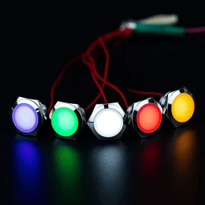 Waterproof Metal Equipment Light Indicator Switch Panel Mount LED Dash Board Status Indicator Lights Signal Lamp