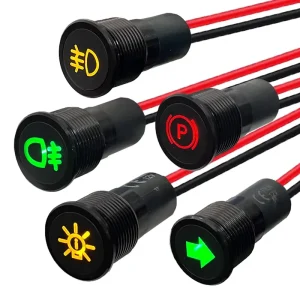 Waterproof Metal Pilot Dash 12V LED Indicator Light