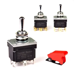 Waterproof Vintage Double Brass ON-OFF-ON 12V Spring Loaded Toggle Switch IP67