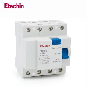 White 100A 2 4 Pole Miniature Circuit Breaker Earth Leakage RCCB 10000 Times Short-Circuit Protection 50/60Hz Residual Current