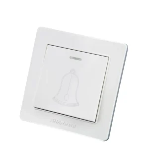 White 16A 220V Fire-Resistance PC Panel Button Push Doorbell Switch CCC/CQC Certified for Hotels