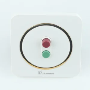 White Gold Frame 1 Gang 2 Button Wall Switch Red Green Buttons for Home Appliance Control