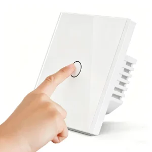 White Smart Home WIFI PC Touch Switches 1 Gang App Control Electric & Battery Powered Wall Switches