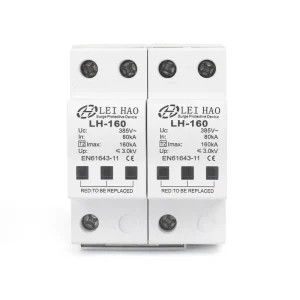 White Solar SPD 2P T2 AC Surge Protection Devices 80KA 160KA 385V 3000V 220V Lightning Arresting
