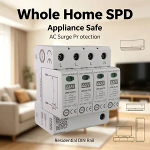Whole House T2 Three Phase AC SPD 2P 3P 4P 220V 275V 320V 385V 440V 10KA 20KA 40KA Surge protection Devices
