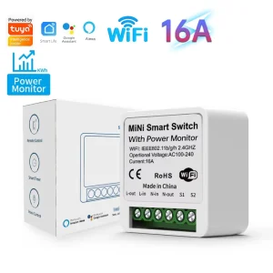 Wi-Fi In-Wall Switch with Live Neutral Support and Voice Control 16A ABS Material