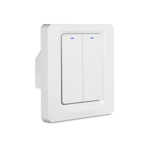 WiFi BLE Smart Switch 2 Gang Neutral Single Fire EU/UK Standard Alexa Voice Smart Life Key Switch Durable ABS 10A Wireless Wall