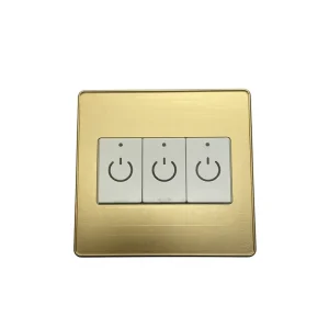 WiFi EU Tempered Glass Gold Metal Frame Smart Home Touch Light Switch 1 2 3 Gang 10A App Remote Control Wall Switch Google Alexa