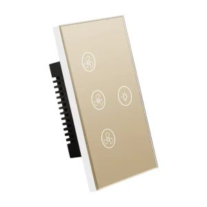WiFi Fan Light Switch Tuya Panel Alexa Voice Control Smart Switch with App Control Fire PC Material AC100-240V Indoor Use