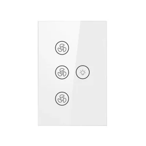 WiFi Fan Light Switch Tuya Panel App & Alexa Voice Control Smart Switch Fire PC Material AC100 240V Indoor Use