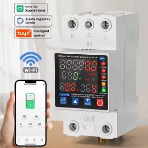 WiFi MCB with Power Metering Remote Control Timer Circuit Breaker 4.5kA Breaking Capacity 360V Rated Voltage for Solar PV System