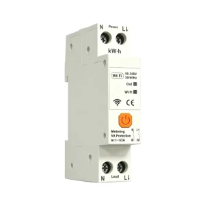 WiFi Smart Switch MCB With Energy Meter N+L Line Double Breaker Function Voltage Current Protection with Voice Control