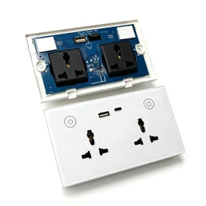 WiFi Smart Switch Universal Socket with USB & Type C Universal Electrical Plug Outlet Power 16A Touch Switch Tuya APP Control