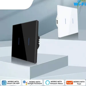 WiFi Smart Touch Switch EU Standard 10A 240V No Neutral Wire APP & Alexa Voice Control