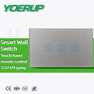WiFi Smart Wall Switch Touch Panel 1 2 3 4 Gang Tuya Smart Life Alexa Google Home Remote Control 3gang Smart Light Wall Switch