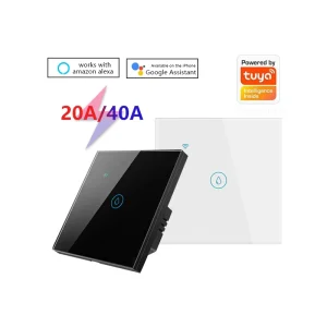 Wifi Smart Water Heater Boiler Switch Touch Panel App Control Tuya Remote Control 40a 20a Eu Uk Standard for Work Google Home
