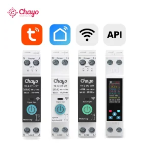Wifi Tuya DIN Rail Smart Switch with Metering Circuit Breaker MCB 90-240V 63A Timing Modes for Home/Office/Building CB/CE