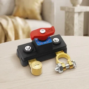 Willow Leaf Red Rotary Battery 15 17mm Copper Power Disconnect Switch LiKE Electric