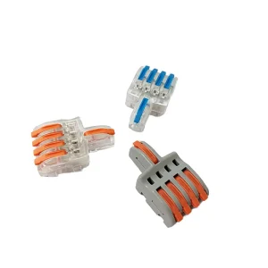 Wire Connectors Quick Connector Universal Compact Fast Wiring LED Terminal Block Strip Cable Push-in Connectors 1 in 4 out