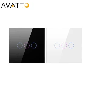 Wireless Control Remote Smart EU 1 2 3 Gang Glass Touch Lighting Wall Zigbee Smart Switches