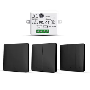 Wireless Remote Control Switch 1/2/3gang Push Button No Battery Required Self-Powered Panel 10A ABS PC Kinetic Switch