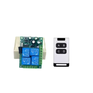 Wireless Remote Control Switch 4-Chs Duplicator 433MHz Electric Gate Garage Door Metal Waterproof Fixed Code Learning Code