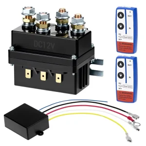 Wireless Remote Control Winch Kit 12V 500A Winch Solenoid Relay Contactor for ATV UTV SUV 4×4 Vehicles