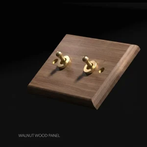 Wood Grain Solid Wood Toggle Switch Wall Plate American Standard 1/2/3 Gang Brass Terminal Light Switch Panel for Home Interior