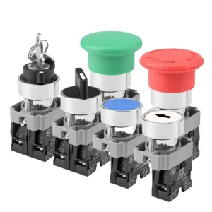 XB2 Button 22mm Self Resetting Latching Momentary Metal Rotary Selector Knob Key lock Mushroom Start Emergency Stop Push Switch