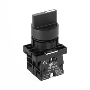 XB2 ED33 Plastic Panel Control Rotary Selector Switch 1/0/2 1P 22mm Head 1NO ZB2 BE Contact Block Control Cabinet IP65 CE