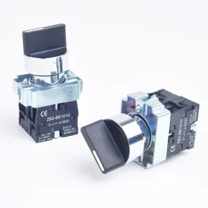 XB2 Series XB2 BD21 Selector Switch Momentary 3 Position Pushbutton On Off Switch Self Lock Rotary Plastic Button Push Switch