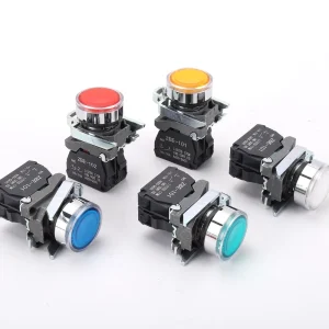 XB4 Button Switch 22mm LED Latching Push Button Switch with Lamp NO NC Flat Rotary Momentary Metal Push Button Switches