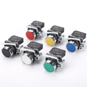 XB4 Push Button 22mm IP65 Waterproof Self-rest Button Switch NO NC Red Yellow Blue White Momentary Metal Push Button Switches