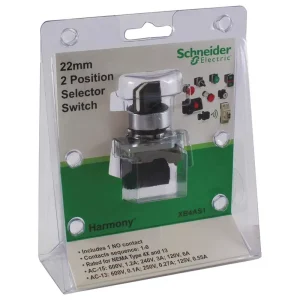 XB4AS1 Selector Switch 2 Pos 22 mm Black