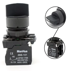 XB5 AD33 Black Button Standard Handle 3 Position Selector Rotary Switch