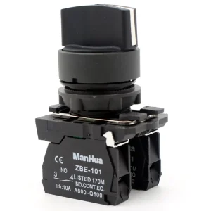 XB5 AD33 Black Button Switch Standard Handle 3 Position Selector Rotary Switch 2NO
