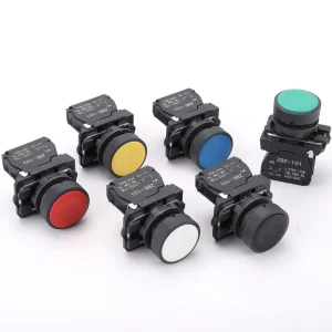 XB5 Series 1NO Electrical Push Button Switch 22mm Round Flat Head Red Yellow Blue Black Plastic Momentary Push Button Switches