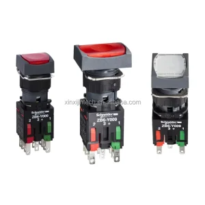 XB6CW XB6DW LED Indicate Button Switch XB6CW DW 1 3B1B4B2B1 3 4B5B 16mm Rectangle 1NO 1NC White Green Red AC/DC12-24v
